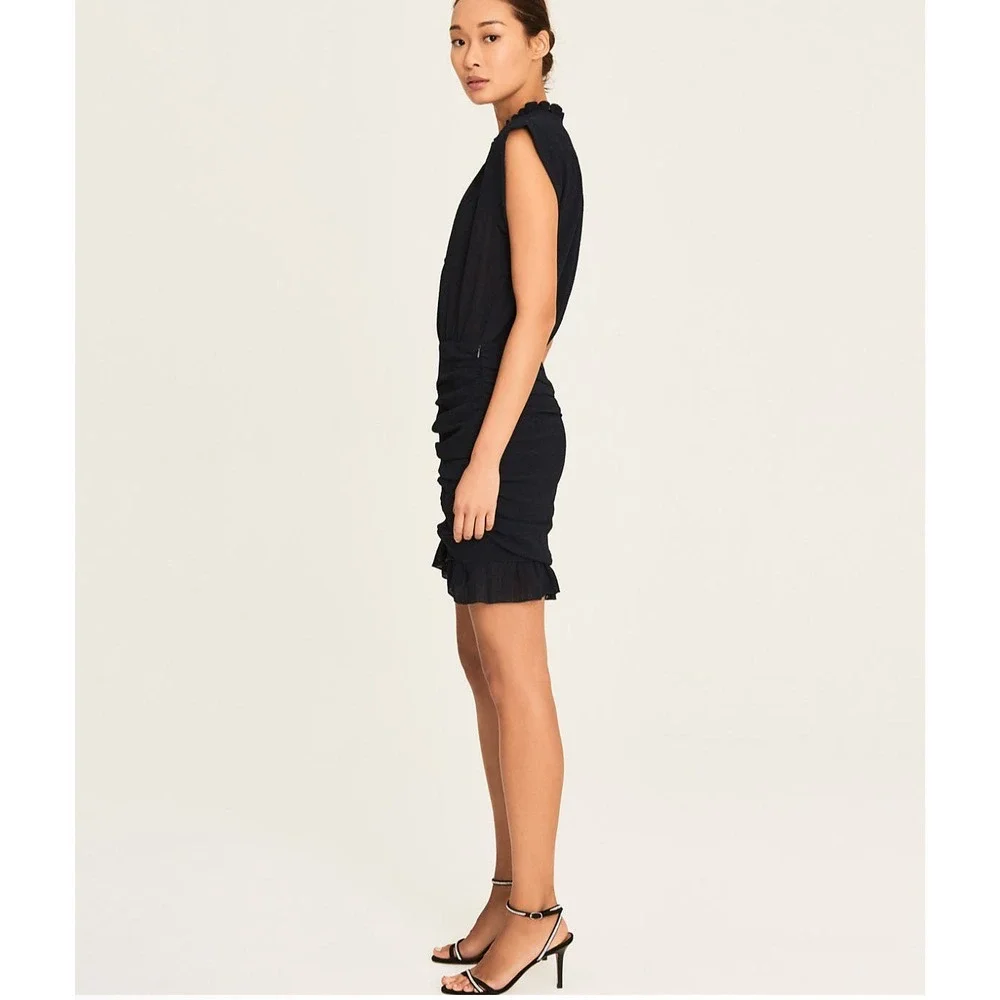 Ba&Sh Isa Dress Dark Navy, Size 1(small) NWT - Picture 4 of 11